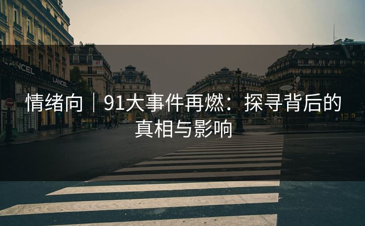 情绪向｜91大事件再燃：探寻背后的真相与影响